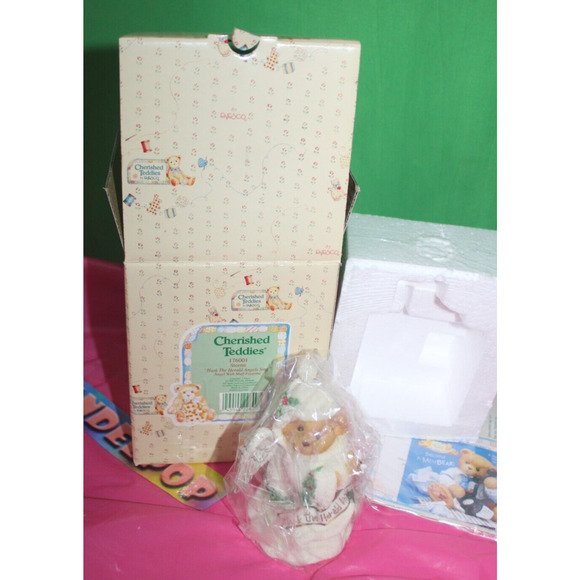Enesco Cherished Teddies Figurine Stormi Hark The Herald Angels Sing 1996 In Box - Picture 2 of 14